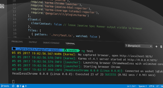 Running Angular tests in headless Chrome